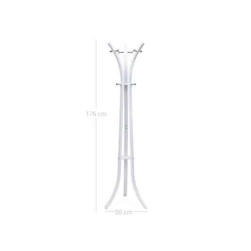 SONGMICS Modern Álló Ruhafogas 9 Akasztós Fém Fehér 176 cm