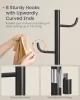 SONGMICS HOME kaktusz alakú álló fogas 8 kampóval acél és MDF tintafekete 175,3 cm