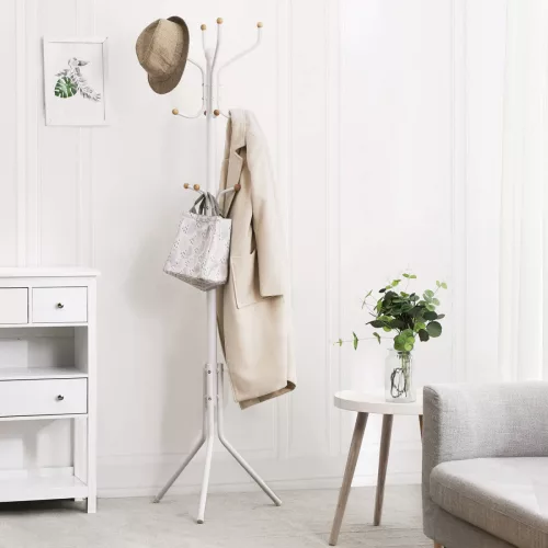 SONGMICS Elegáns Fém Ruhafogas Krémfehér 182 cm