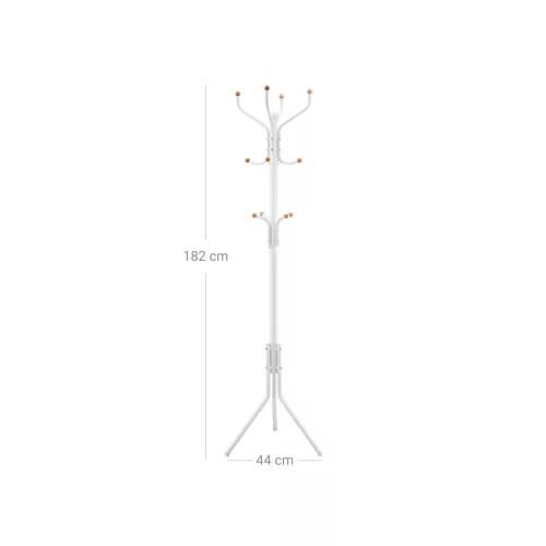 SONGMICS Elegáns Fém Ruhafogas Krémfehér 182 cm