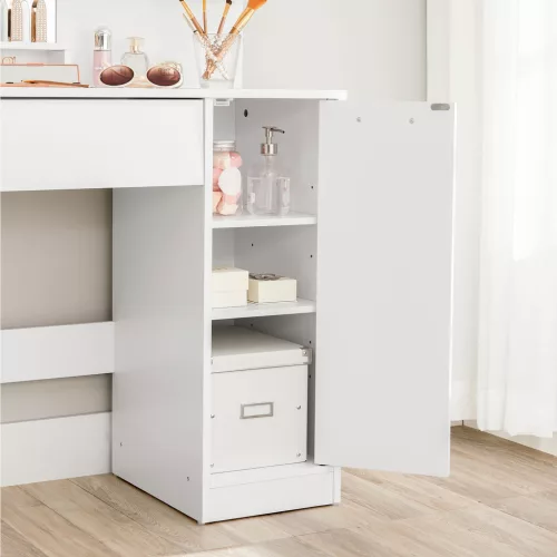 VASAGLE RDT119W01 fésülködőasztal tükörrel fehér forgácslap