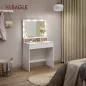   VASAGLE Modern Fésülködőasztal LED Világítással Fehér
