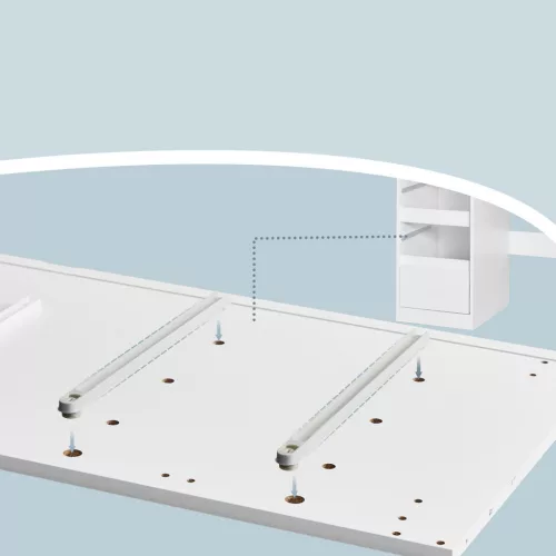 VASAGLE Kailyn RDT137W01 fésülködőasztal LED világítással és tükörrel felhőfehér