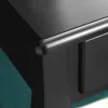 VASAGLE Elegáns Fésülködőasztal Szett Nagy Keret Nélküli Tükörrel Fekete