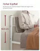 VASAGLE Elegance Egyszemélyes Fém Ágy Fehér Díszítéssel