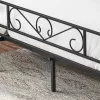 VASAGLE Elegance Fém Franciaágy Keret Fekete Díszítéssel