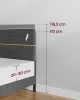 VASAGLE RMB504G01 Dupla Ágy Fém és Tömör Fa Állítható Kárpitozott Fejtámlával Palaszürke