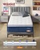 VASAGLE RMZ222QZ02 Hibrid Matrac 90 x 200 x 25 cm Közepes Keménységű Gél Memory Foam Zsákrugós H3 7 Zónás Támasztás Mozgásszigetelés Légáteresztő Huzat Kék