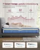 VASAGLE RMZ222QZ02 Hibrid Matrac 90 x 200 x 25 cm Közepes Keménységű Gél Memory Foam Zsákrugós H3 7 Zónás Támasztás Mozgásszigetelés Légáteresztő Huzat Kék