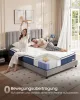 VASAGLE RMZ224QZ02 zsebrugós matrac gél memory foam réteggel 140 x 200 x 25 cm közepes keménység H3 7 zónás kék