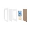 SONGMICS Fehér MDF Képkeret Szett A4 és 13x18 cm Méretben Üvegfronttal