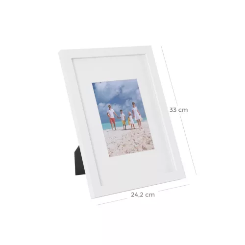 SONGMICS Fehér MDF Képkeret Szett A4 és 13x18 cm Méretben Üvegfronttal