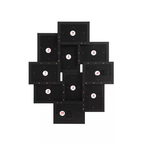 SONGMICS Modern Képkollázs Keret 10 db 10x15 cm-es Fotóhoz Fekete