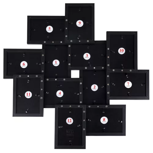 SONGMICS Fekete Képkollázs Keret 12 db 10x15 cm-es Fotóhoz