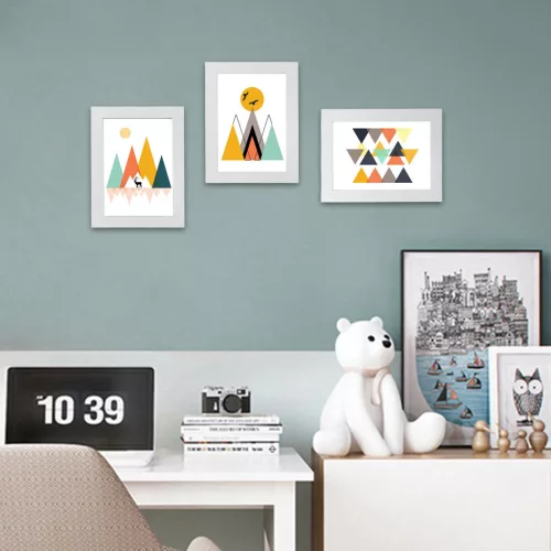 SONGMICS Elegáns Fehér Képkeret Szett 13x18 cm MDF Üvegfedéllel