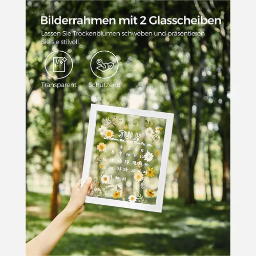 SONGMICS Lebegő Képkeret Szett Fehér MDF 3 db-os
