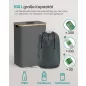   SONGMICS 100 literes szelektív hulladékgyűjtő konténer bambusz kerettel palackszínű szürke és természetes bézs
