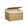 SONGMICS Rattan Hatású Tárolódoboz Fedéllel 65L Természetes