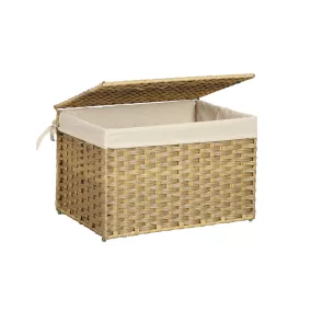   SONGMICS Rattan Hatású Tárolódoboz Fedéllel 65L Természetes