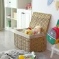   SONGMICS Rattan Hatású Tárolódoboz Fedéllel 65L Természetes