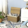 SONGMICS Rattan Hatású Tárolódoboz Fedéllel 65L Természetes