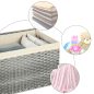 SONGMICS Rattan Hatású Tárolódoboz Szürke 65L Fedéllel és Béléssel