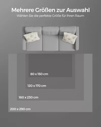 SONGMICS szőnyeg 120 x 170 cm csúszásmentes poliészter antracitszürke