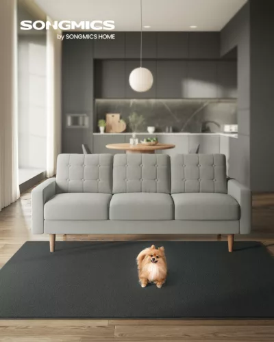 SONGMICS Modern Szőnyeg Csúszásmentes Poliészter Antracit 160 x 230 cm