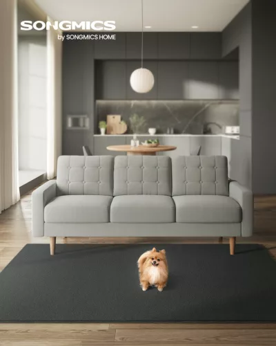 SONGMICS 160 x 230 cm Szőnyeg Poliészter Szénszürke Csúszásmentes