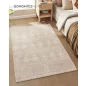   SONGMICS HOME szőnyeg 120 x 170 cm boho stílusú cappuccino bézs csúszásmentes mosható