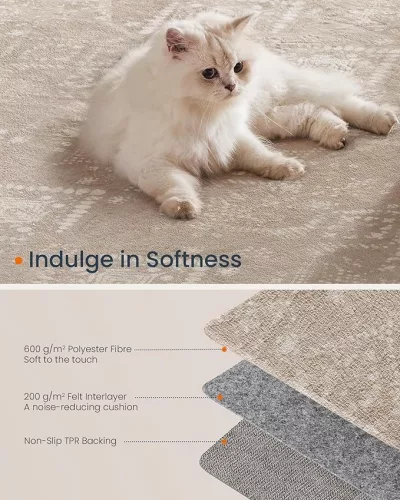 SONGMICS HOME szőnyeg 120 x 170 cm boho stílusú cappuccino bézs csúszásmentes mosható