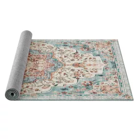   SONGMICS HOME Vintage Stílusú Türkiz Szőnyeg Csúszásmentes Alappal
