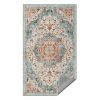 SONGMICS HOME Vintage Stílusú Türkiz Szőnyeg Csúszásmentes Alappal