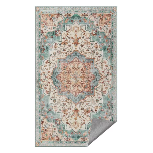 SONGMICS HOME Vintage Stílusú Türkiz Szőnyeg Csúszásmentes Alappal