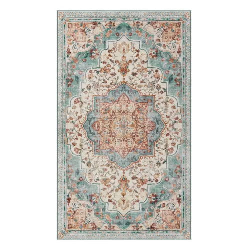 SONGMICS HOME Vintage Stílusú Türkiz Szőnyeg Csúszásmentes Alappal