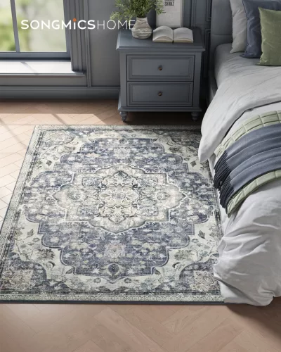 SONGMICS HOME Vintage Stílusú Szőnyeg Galambszürke 120 x 170 cm Csúszásmentes Mosható