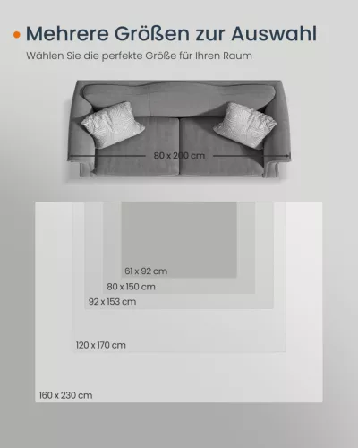 SONGMICS HOME Vintage Stílusú Szőnyeg Galambszürke 120 x 170 cm Csúszásmentes Mosható