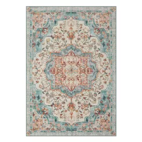   SONGMICS HOME Vintage Stílusú Szőnyeg Türkiz-Korall Mintázattal