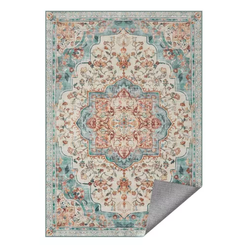 SONGMICS HOME Vintage Stílusú Szőnyeg Türkiz-Korall Mintázattal