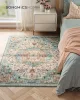 SONGMICS HOME Vintage Stílusú Szőnyeg Türkiz-Korall Mintázattal