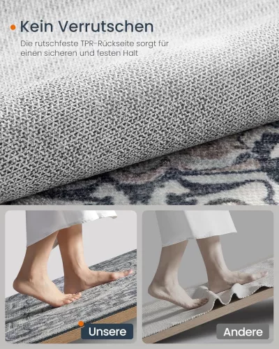 SONGMICS HOME Vintage Szőnyeg Galambszürke 160 x 230 cm Csúszásmentes