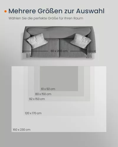 SONGMICS HOME Vintage Szőnyeg Galambszürke 160 x 230 cm Csúszásmentes