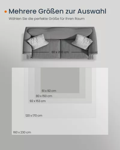 SONGMICS HOME Vintage Stílusú Szőnyeg Galambszürke Mosható Csúszásmentes 80 x 150 cm