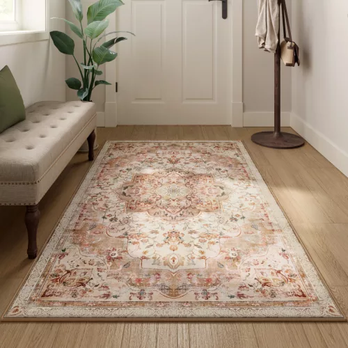 SONGMICS HOME Vintage Stílusú Cappuccino Bézs Szőnyeg Csúszásmentes Felülettel