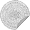 SONGMICS HOME Boho Kerek Szőnyeg Galambszürke Mandala Mintával