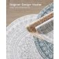 SONGMICS HOME Boho Kerek Szőnyeg Galambszürke Mandala Mintával