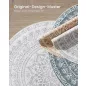  SONGMICS HOME Boho Kerek Szőnyeg Galambszürke Mandala Mintával
