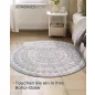   SONGMICS HOME Boho Kerek Szőnyeg Galambszürke Mandala Mintával