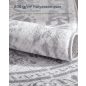SONGMICS HOME Boho Kerek Szőnyeg Galambszürke Mandala Mintával