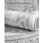   SONGMICS HOME Boho Kerek Szőnyeg Galambszürke Mandala Mintával
